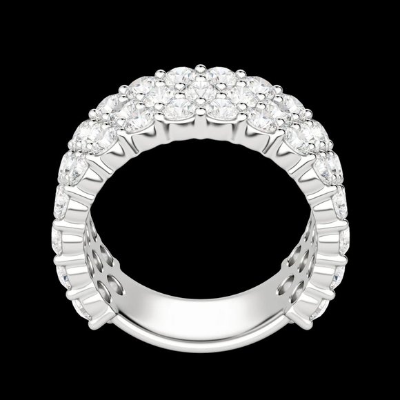 Round Cut Bold Pavé Semi-Eternity Band (4 Tcw), Lab Grown Diamond - Picture 2 of 9